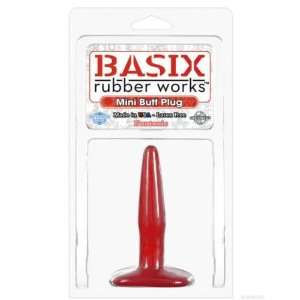    BASIX RUBBER WORKS MINI BUTT PLUG   RED: Health & Personal Care