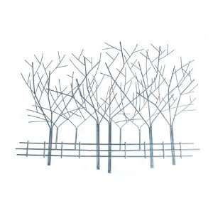   Marvells Contemporary Winter Tree Scene Metal Wall Art: Home & Kitchen