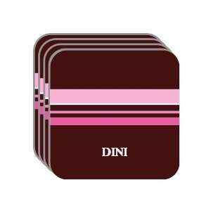 Personal Name Gift   DINI Set of 4 Mini Mousepad Coasters (pink 