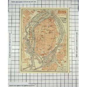   : Antique Map Germany Street Plan Lubeck Kanal Hasen: Home & Kitchen