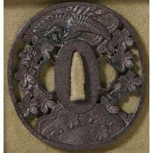  Sakura and Crane Tsuba