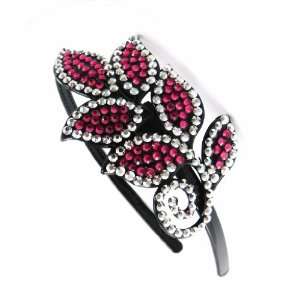  Headband Cristal pink black.: Jewelry