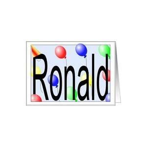  Ronalds Birthday Invitation, Party Balloons Card: Toys 