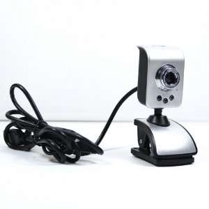  5.0 Mp USB 3 LED Webcam Pc Camera w/ Mic Clip Silver 