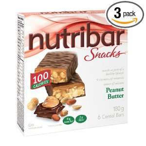  Nutribar 100 Calorie Peanut Butter Snack, 6 Bar Box (Pack 