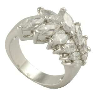  Clear CZ Leaf Ring: Jewelry