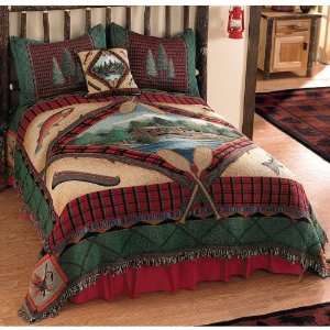  Lake Cabin Tapestry Coverlet   King