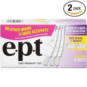  e.p.t. Pregnancy Test, 3 Count Tests (Pack of 2): Health 