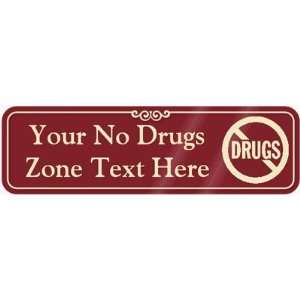  Drug Free Zone Symbol Sign ShowCase Sign, 10 x 3 Office 
