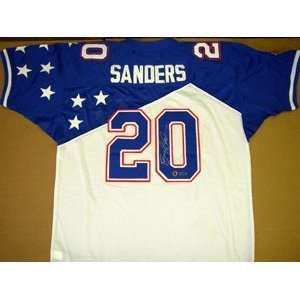  Barry Sanders Autographed Jersey   M&N Pro Bowl 