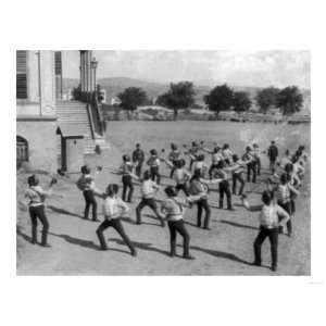 Students Receiving Sword Training Photograph   Istanbul, Turkey Giclee 