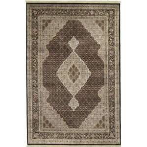  66 x 911 Black Hand Knotted Wool Tabriz Rug: Home 