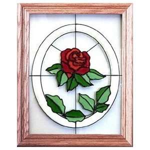  Stained Glass Window   Red Rose: Home & Kitchen