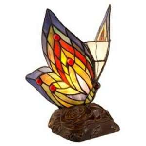  Butterfly Violet Blue and Yellow Tiffany Style Accent Lamp 