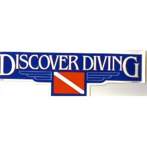  DISCOVER DIVING. Sticker. TM DEMA. Dive Flag in Center. 12 