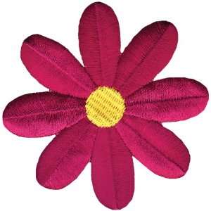  Iron On Appliques Fuchsia Retro Flower 3 1/Pkg