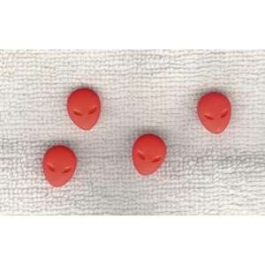  Alien Red Faced Buttons   Set of 4 Arts, Crafts & Sewing