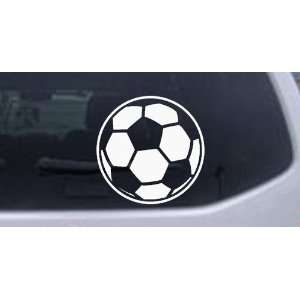 Soccer Ball Sports Car Window Wall Laptop Decal Sticker    White 10in 