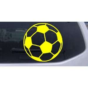Soccer Ball Sports Car Window Wall Laptop Decal Sticker    Yellow 8in 