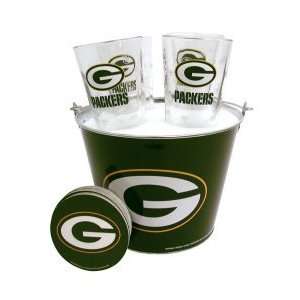 Green Bay Packers Pint and Beer Bucket Set  NFL Packers Beer Bucket 
