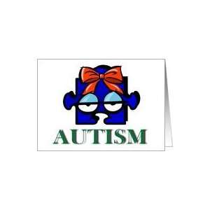  Autism Face, Health Awareness Blank Card Card: Health 