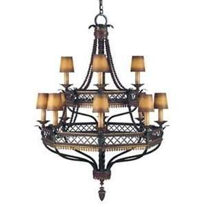 Fine Art Lamps 808740 2ST 12 Light Chateau Chandelier, Rustic Iron 