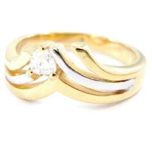  Gold plated ring Câlin 2 tones.   Taille 54: Jewelry