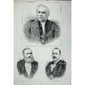  1880 Alderman MArthur Mayor London Sheriff Herbert Men 