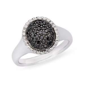  1/3 Carat Black Diamond Sterling Silver Ring: Jewelry