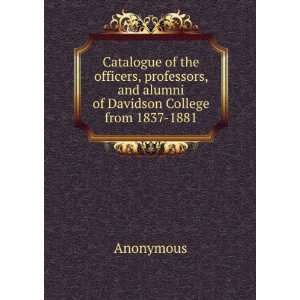 Catalogue of the officers, professors, and alumni of Davidson College 