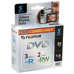   DVD R/2 DVD RW 1.4 GB 30 Minutes HT Combo Pack   5 Pack Electronics