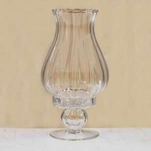  Stemmed Fluted Clear Glass Pillar Candle Holder: Home 