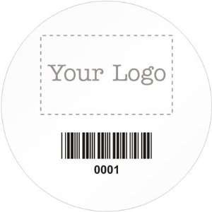  Custom Label With Logo and Barcode, 2 Circle Matte Paper 