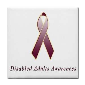  Disabled Adults Awareness Ribbon Tile Trivet: Everything 