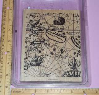 OLD WORLD MAP ~ STAMPIN UP! RUBBER STAMP SET low shipping!  