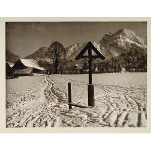  1928 Admont Styria Austria Mountains Town Winter Snow 