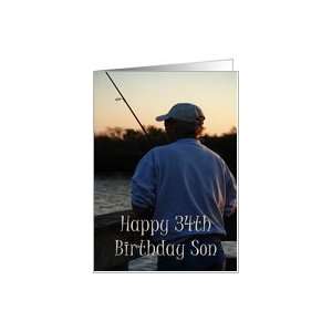  34th Birthday Son, fishing man Card Toys & Games