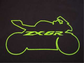 ZX 6R Outline T Shirt Kawasaki Moto GP RR ALL SIZES  