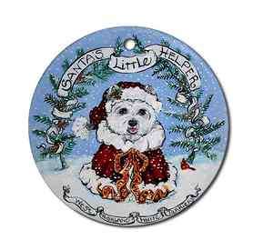 West Highland White Terrier Santas Little Helper Ornament Westie 