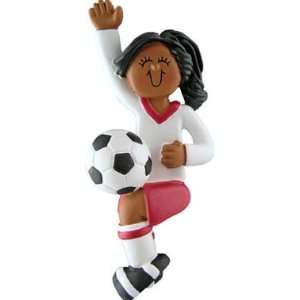  3744 Female Soccer Player in Red 