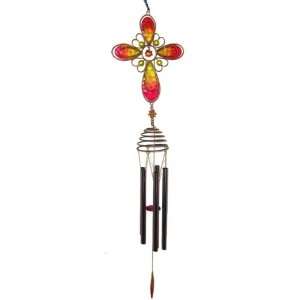  31 inch 3D Metal And Resin Pink And Yellow Cross 5 Tube 