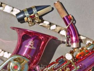 Curved PINK AND GOLD Soprano Saxophone   Pro Level Sax  