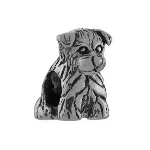 Authentic Biagi Little Terrier Dog Bead Charm   .925 Sterling Silver 