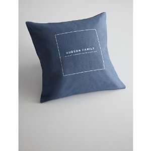  family name throw pillow   18x18   blue