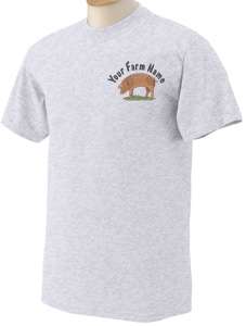 Duroc Pig Hog Custom Farm Name Embroidered T Shirt S M L XL 2X 3X 