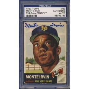 1953 Topps Monte Irvin Autographed/Signed Card PSA/DNA 