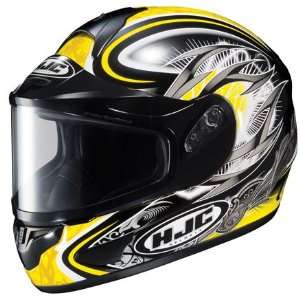   HELLION HELMET WITH DUAL LENS, BLACK/YELLOW/SILVER, SMALL: Automotive
