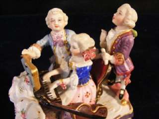   FIGURAL PORCELAIN INKWELL   3 MUSICIANS AT PIANO BY CONTA & BOEHME