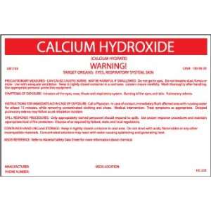  LABELS CALCIUM HYDROXIDE 3 1/4X5 P/S