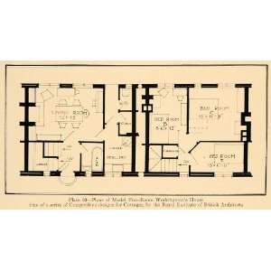  1920 Print Plans Five Bedroom Workingman House British 